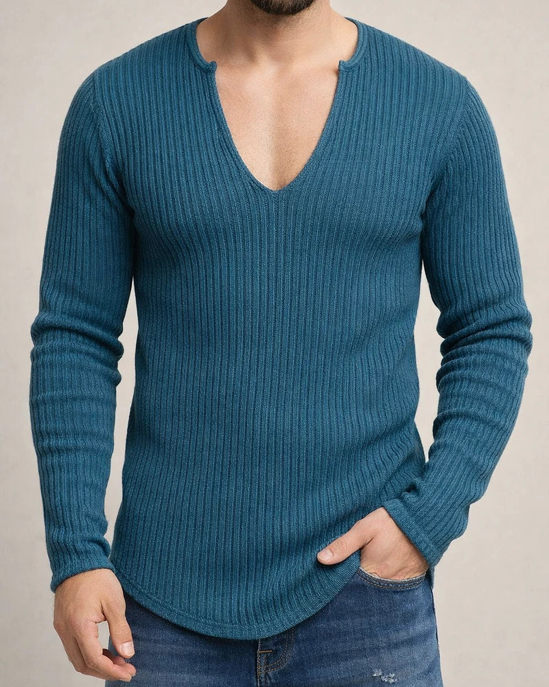 Men's Trend Autumn Deep V-neck Men's New Pullover Solid Color Casual Daily Popular Knit Long Sleeve Shirt | JRSEE:c755d4d6-4d52-43e3-b49a-46b8e78c2aa0