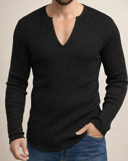 Men's Trend Autumn Deep V-neck Men's New Pullover Solid Color Casual Daily Popular Knit Long Sleeve Shirt | JRSEE:bcc07c43-9049-4af9-ae06-a1bd02debc7c