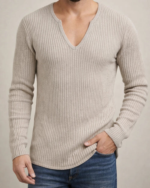Men's Trend Autumn Deep V-neck Men's New Pullover Solid Color Casual Daily Popular Knit Long Sleeve Shirt | JRSEE:4ebc29b4-b9d2-446d-9ae6-6adcf3fe2148