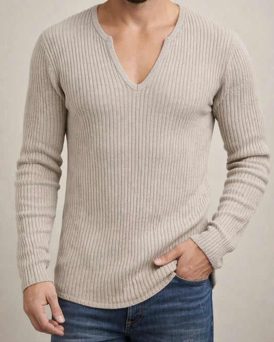 Men's Trend Autumn Deep V-neck Men's New Pullover Solid Color Casual Daily Popular Knit Long Sleeve Shirt | JRSEE:4ebc29b4-b9d2-446d-9ae6-6adcf3fe2148