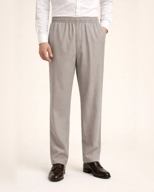 Men's Trousers Casual Pants Pocket Elastic Waist Solid Color Comfort Breathable Full Length Daily Sports Stylish Khaki Dark Gray Micro-elastic / Summer | JRSEE:05661dda-2321-404a-92a9-0edd518e547c