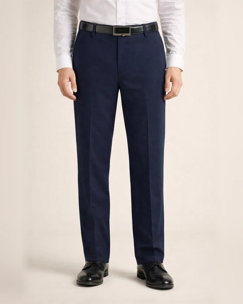 Men's Trousers Flat Front Pants Straight Leg Geometry Stretch No-Iron Formal Business Classic Style Casual Black Royal Blue High Waist Stretchy | JRSEE:4aaee372-4263-401c-89e0-505d163d7c46