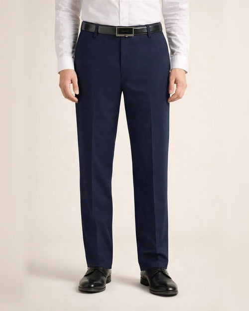 Men's Trousers Flat Front Pants Straight Leg Geometry Stretch No-Iron Formal Business Classic Style Casual Black Royal Blue High Waist Stretchy | JRSEE:4aaee372-4263-401c-89e0-505d163d7c46