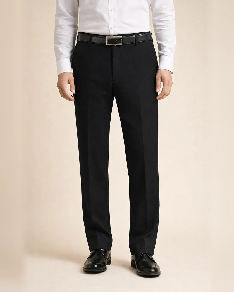 Men's Trousers Flat Front Pants Straight Leg Geometry Stretch No-Iron Formal Business Classic Style Casual Black Royal Blue High Waist Stretchy | JRSEE:ad89ac32-1839-49c3-938f-00e76dcca359