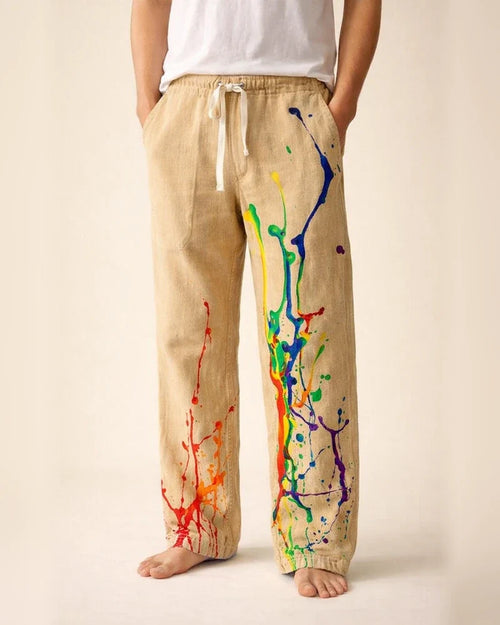 Men's Trousers Summer Pants Beach Pants Drawstring Elastic Waist Front Pocket Graphic Prints Graffiti Comfort Soft Casual Daily Fashion Streetwear Light Khaki Black | JRSEE:da748163-bd5a-4136-bfb1-8e33d2fae819