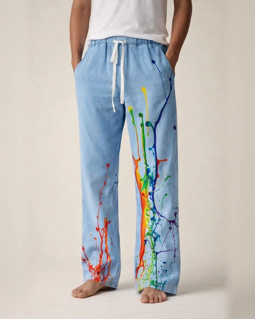Men's Trousers Summer Pants Beach Pants Drawstring Elastic Waist Front Pocket Graphic Prints Graffiti Comfort Soft Casual Daily Fashion Streetwear Light Khaki Black | JRSEE:4f053f21-d1c7-4271-b9c1-f2a99b52fdb6