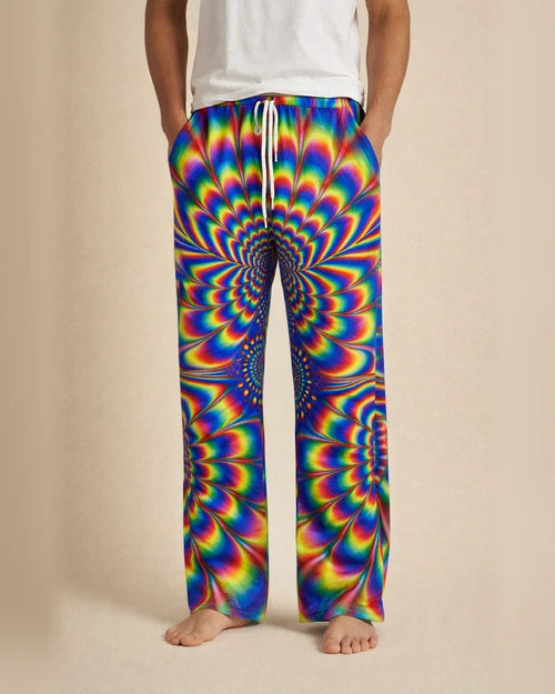 Men's Trousers Summer Pants Beach Pants Pocket Drawstring Elastic Waist Optical Illusion Graphic Prints Comfort Breathable Casual Daily Holiday Streetwear Designer Yellow Blue | JRSEE:16e5aac9-0324-4274-ad84-6c8706b57ff7