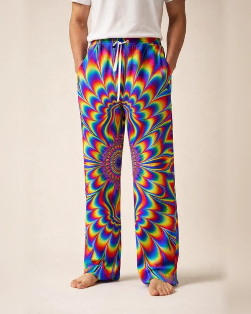 Men's Trousers Summer Pants Beach Pants Pocket Drawstring Elastic Waist Optical Illusion Graphic Prints Comfort Breathable Casual Daily Holiday Streetwear Designer Yellow Blue | JRSEE:c9e3cfc6-ccb0-4e57-9569-4101b6ddcbe2