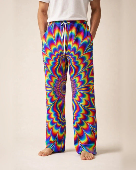 Men's Trousers Summer Pants Beach Pants Pocket Drawstring Elastic Waist Optical Illusion Graphic Prints Comfort Breathable Casual Daily Holiday Streetwear Designer Yellow Blue | JRSEE:c9e3cfc6-ccb0-4e57-9569-4101b6ddcbe2