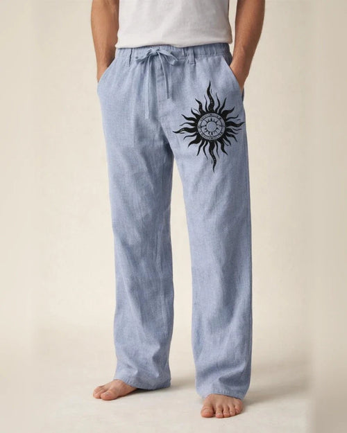 Men's Trousers Summer Pants Beach Pants Straight Drawstring Elastic Waist Front Pocket Graphic Prints Comfort Soft Casual Daily Beach Fashion Designer White Green | JRSEE:380e9440-560d-4d0a-bf7e-c93c202d8866