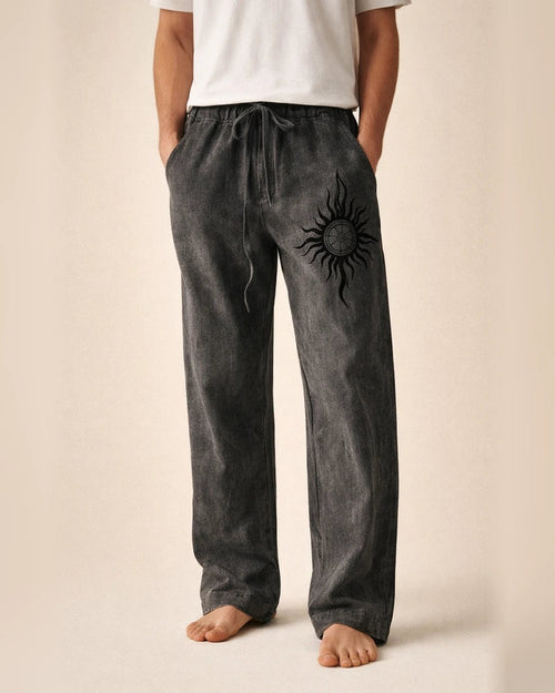Men's Trousers Summer Pants Beach Pants Straight Drawstring Elastic Waist Front Pocket Graphic Prints Comfort Soft Casual Daily Beach Fashion Designer White Green | JRSEE:7717342f-2133-45c5-9af3-baf156ea8ae8