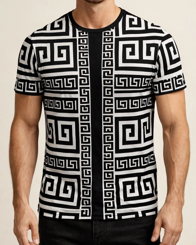 Men's Unisex T Shirt Tee Shirt Tee Graphic Optical Illusion Round Neck Black / White Green Blue Yellow 3D Print Plus Size Casual Daily Short Sleeve 3D Print Print Clothing Apparel Basic Fashion Cool | JRSEE:43125ad6-e58e-4f04-95f1-1f331885ae8a