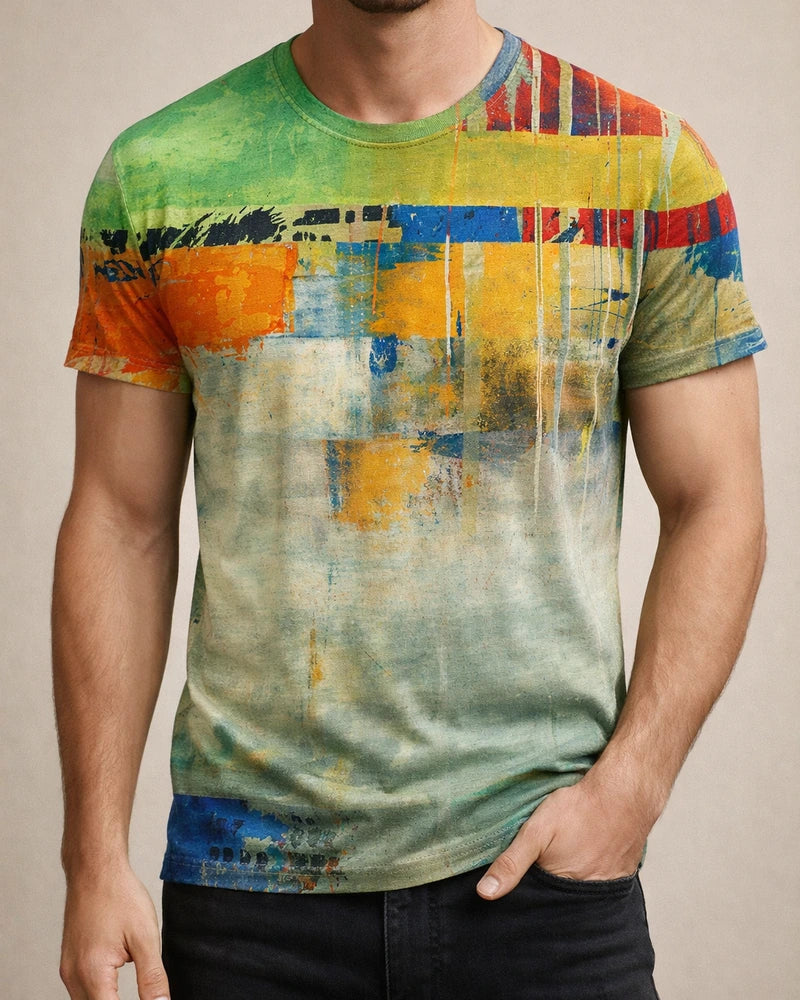 Men's Unisex T Shirt Tee Shirt Tee Graphic Optical Illusion Round Neck Black / White Green Blue Yellow 3D Print Plus Size Casual Daily Short Sleeve 3D Print Print Clothing Apparel Basic Fashion Cool | JRSEE:ef92ccff-982c-465b-9e29-ff0aa58ed1bb