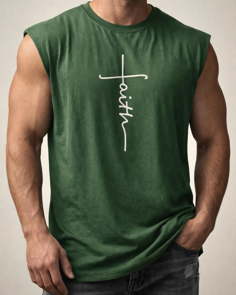 Men's Vest Top Sleeveless T Shirt for Men Graphic Faith Crew Neck Clothing Apparel 3D Print Daily Sports Sleeveless Print Fashion Designer Muscle | JRSEE:4d50a3df-a6a8-4b8b-9e8b-6d967a683fd3