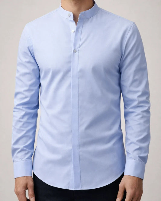 Men's Vintage Stand Collar Long Sleeve Shirt - Spring/Fall Business Casual Shirt - New Style | JRSEE:34953616-9fef-4f00-acc1-7bf564e3d4c1
