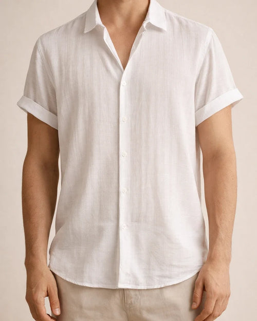 Men's Viscose Shirt Fashionable Solid-Color Shirt Subtle Checkered Short-Sleeve Shirt | JRSEE:5f7ada77-c740-421f-87a7-b70986baa785