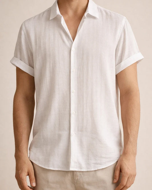 Men's Viscose Shirt Fashionable Solid-Color Shirt Subtle Checkered Short-Sleeve Shirt | JRSEE:5f7ada77-c740-421f-87a7-b70986baa785