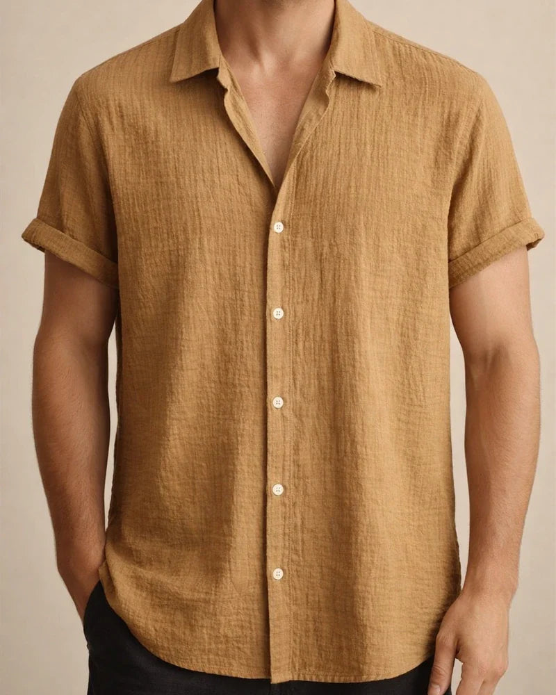 Men's Viscose Shirt Fashionable Solid-Color Shirt Subtle Checkered Short-Sleeve Shirt | JRSEE:d53e6b40-0e0c-4a0f-9b79-0ab4dc0c1dc8