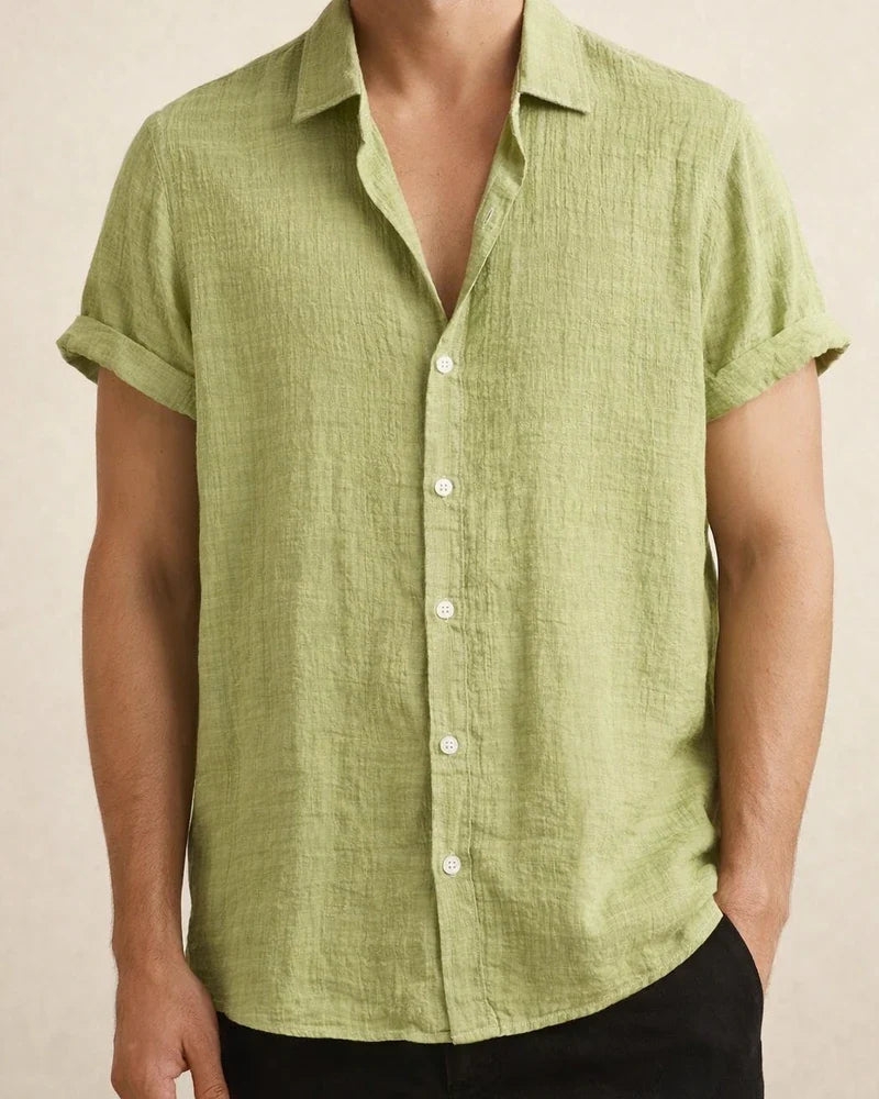 Men's Viscose Shirt Fashionable Solid-Color Shirt Subtle Checkered Short-Sleeve Shirt | JRSEE:0e9e1402-bc44-45c7-b850-e867bde514e0
