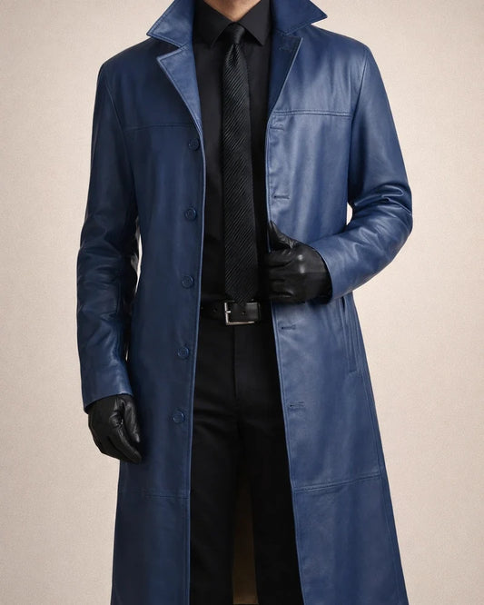 Men's Winter Coat Faux Leather Jacket Party Business Winter Fall Faux Leather Windproof Warm Outerwear Clothing Apparel Artistic / Retro Cosplay Pure Color Pocket Turndown Single Breasted | JRSEE:98de9ca6-e69e-47ef-add1-c85714a63f6d
