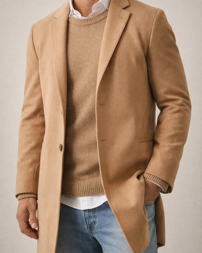 Men's Winter Coat Overcoat Coat Trench Coat Business Casual Fall Spring Polyester Outerwear Clothing Apparel Streetwear Solid Color Patchwork Stand Collar Single Breasted | JRSEE:a395c5eb-6c35-4506-8e03-762a38edba60