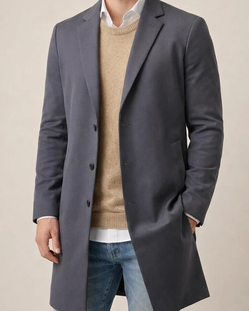 Men's Winter Coat Overcoat Coat Trench Coat Business Casual Fall Spring Polyester Outerwear Clothing Apparel Streetwear Solid Color Patchwork Stand Collar Single Breasted | JRSEE:adef9f27-e1e6-4269-9101-f21b2ddb973e