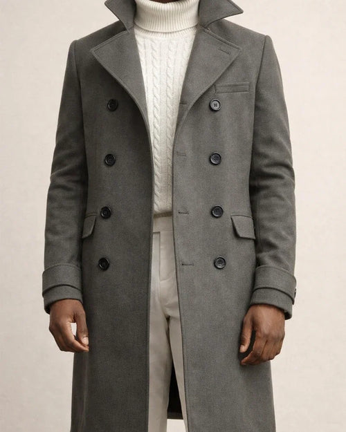Men's Winter Coat Peacoat Business Casual Winter Polyester Windproof Warm Outerwear Clothing Apparel Stylish Casual non-printing Pure Color Pocket Stand Collar Single Breasted | JRSEE:302f0076-7eb9-4bba-931a-cdd0d4c7ebb3