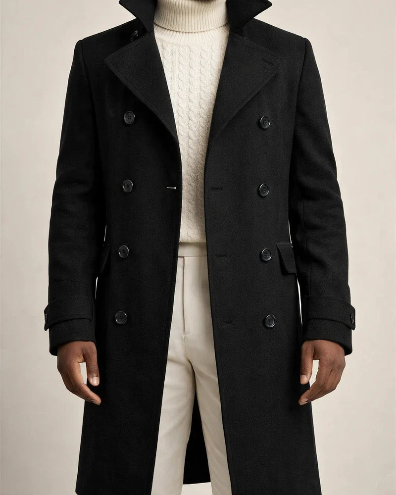 Men's Winter Coat Peacoat Business Casual Winter Polyester Windproof Warm Outerwear Clothing Apparel Stylish Casual non-printing Pure Color Pocket Stand Collar Single Breasted | JRSEE:881e358b-3911-4570-ab4a-c6a26c87b1ef