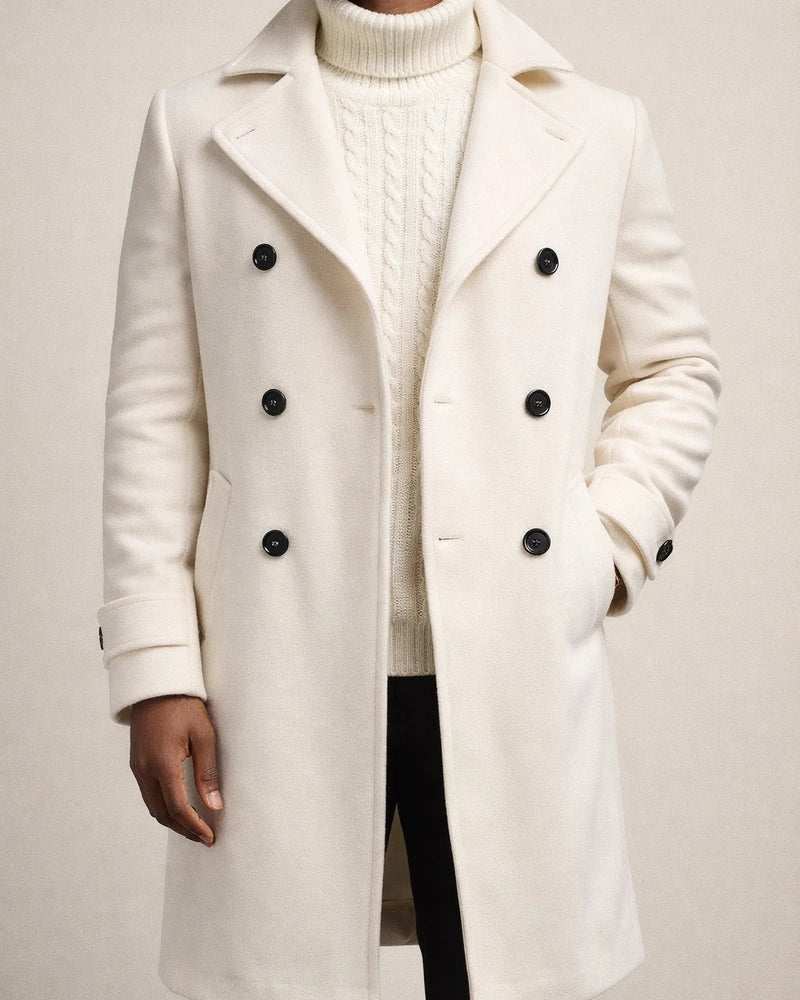 Men's Winter Coat Peacoat Business Casual Winter Polyester Windproof Warm Outerwear Clothing Apparel Stylish Casual non-printing Pure Color Pocket Stand Collar Single Breasted | JRSEE:b624e3c5-41de-4ce7-ac79-e0d001a04498