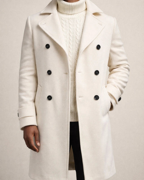 Men's Winter Coat Peacoat Business Casual Winter Polyester Windproof Warm Outerwear Clothing Apparel Stylish Casual non-printing Pure Color Pocket Stand Collar Single Breasted | JRSEE:b624e3c5-41de-4ce7-ac79-e0d001a04498