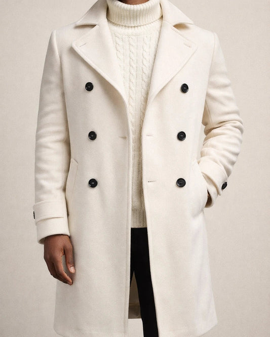 Men's Winter Coat Peacoat Business Casual Winter Polyester Windproof Warm Outerwear Clothing Apparel Stylish Casual non-printing Pure Color Pocket Stand Collar Single Breasted | JRSEE:b624e3c5-41de-4ce7-ac79-e0d001a04498