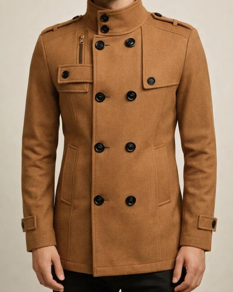 Men's Winter Coat Peacoat Wool Overcoat Double Breasted Business Casual Regular Slim Fit Warm Solid Colored Fall Long Sleeve Thick Classic Trench Coat Office Daily Work | JRSEE:9430543d-20ec-4f6e-9305-86ea2a225209