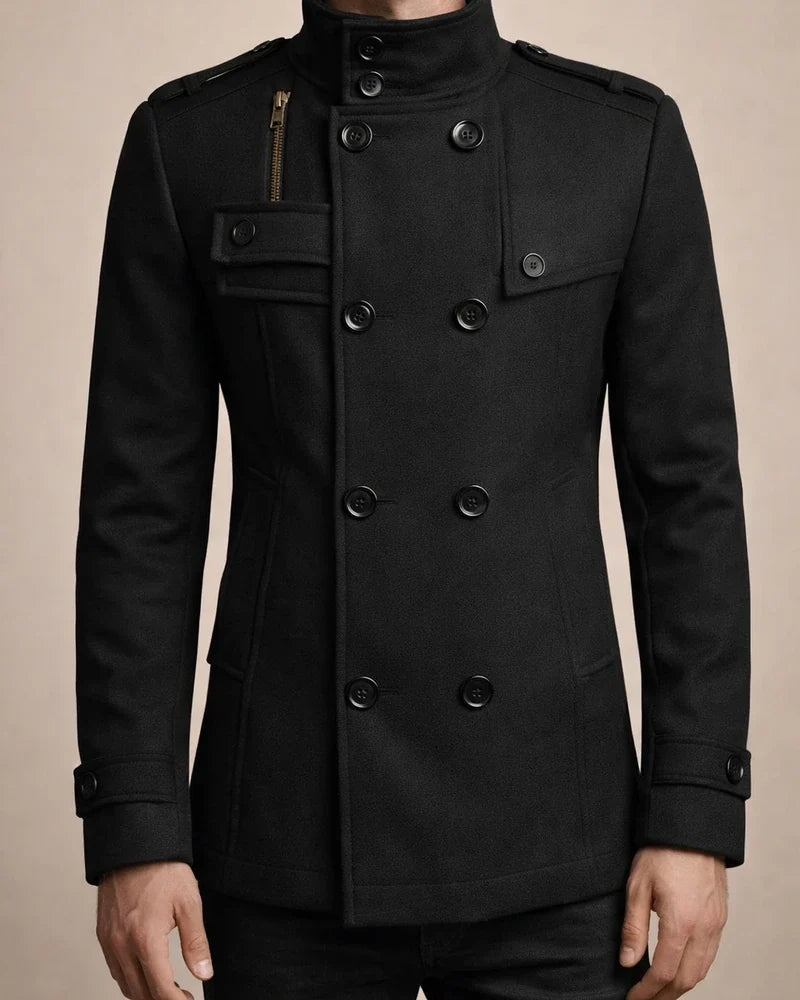 Men's Winter Coat Peacoat Wool Overcoat Double Breasted Business Casual Regular Slim Fit Warm Solid Colored Fall Long Sleeve Thick Classic Trench Coat Office Daily Work | JRSEE:b19d4a13-e2dc-40ee-b097-e001718d8058