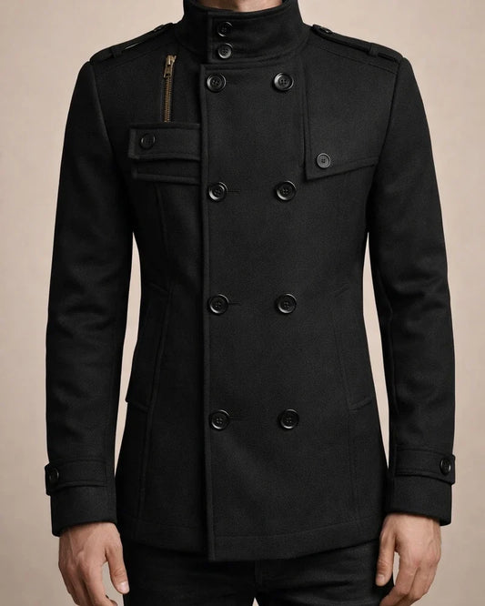 Men's Winter Coat Peacoat Wool Overcoat Double Breasted Business Casual Regular Slim Fit Warm Solid Colored Fall Long Sleeve Thick Classic Trench Coat Office Daily Work | JRSEE:b19d4a13-e2dc-40ee-b097-e001718d8058