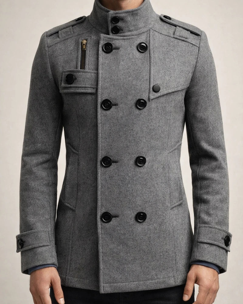 Men's Winter Coat Peacoat Wool Overcoat Double Breasted Business Casual Regular Slim Fit Warm Solid Colored Fall Long Sleeve Thick Classic Trench Coat Office Daily Work | JRSEE:4bb8df51-9380-4dc6-915c-834a53bedf18