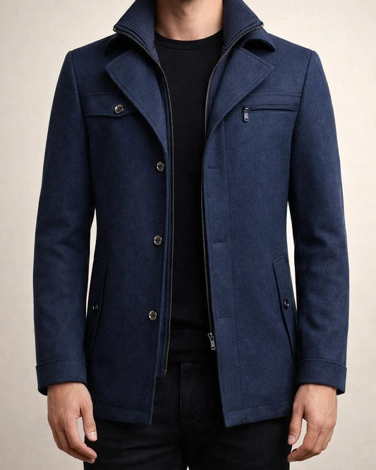Men's Winter Coat Wool Coat Overcoat Business Camping & Hiking Winter Wool Windproof Warm Outerwear Clothing Apparel Basic Essential Solid Colored Turndown | JRSEE:272347e1-9e87-42df-b06d-90ea22f72125