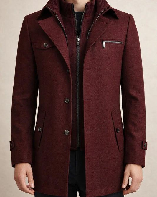 Men's Winter Coat Wool Coat Overcoat Business Camping & Hiking Winter Wool Windproof Warm Outerwear Clothing Apparel Basic Essential Solid Colored Turndown | JRSEE:499255ac-2118-4e5c-adcc-3b4e6dc74c1a