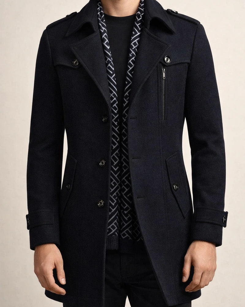 Men's Winter Coat Wool Coat Overcoat Business Casual Winter Wool Outerwear Clothing Apparel Notch lapel collar | JRSEE:502c70e2-1b06-492c-8033-cb981eca5cf9