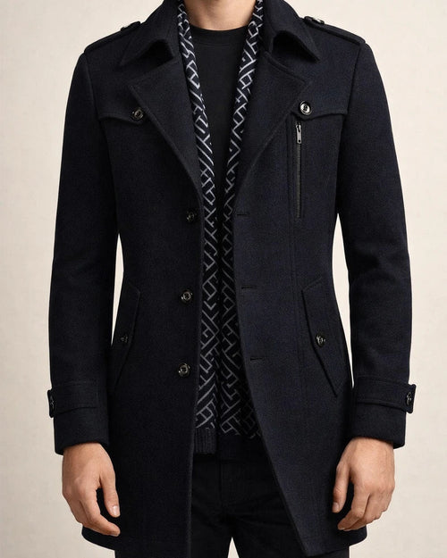 Men's Winter Coat Wool Coat Overcoat Business Casual Winter Wool Outerwear Clothing Apparel Notch lapel collar | JRSEE:502c70e2-1b06-492c-8033-cb981eca5cf9