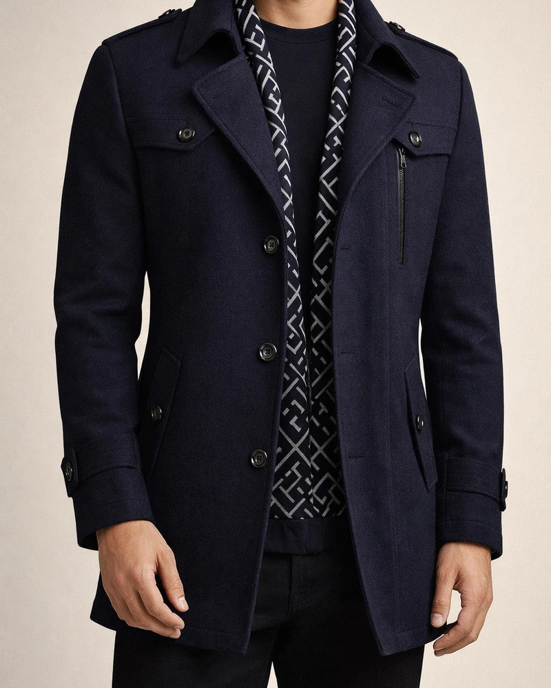 Men's Winter Coat Wool Coat Overcoat Business Casual Winter Wool Outerwear Clothing Apparel Notch lapel collar | JRSEE:c07b9fd6-83a5-4297-93ad-18d74628c812