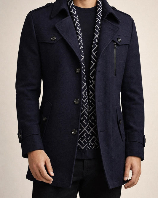 Men's Winter Coat Wool Coat Overcoat Business Casual Winter Wool Outerwear Clothing Apparel Notch lapel collar | JRSEE:c07b9fd6-83a5-4297-93ad-18d74628c812