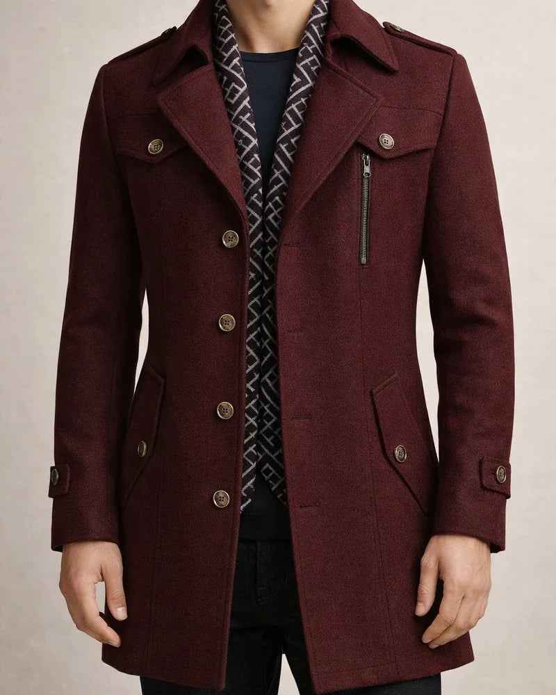 Men's Winter Coat Wool Coat Overcoat Business Casual Winter Wool Outerwear Clothing Apparel Notch lapel collar | JRSEE:6cd90bdd-2b37-4342-ac1f-50b1c17f280d