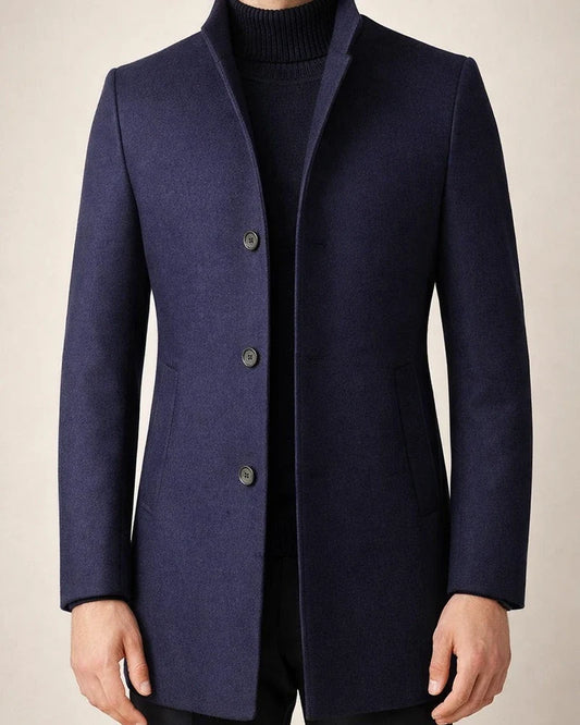 Men's Winter Coat Wool Coat Overcoat Business Daily Wear Winter Fall Wool Thermal Warm Outdoor Outerwear Clothing Apparel Fashion Warm Ups Solid Colored Pocket Standing Collar Single Breasted | JRSEE:19ed9235-90de-4beb-afaa-22002020dbff
