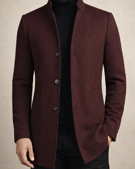 Men's Winter Coat Wool Coat Overcoat Business Daily Wear Winter Fall Wool Thermal Warm Outdoor Outerwear Clothing Apparel Fashion Warm Ups Solid Colored Pocket Standing Collar Single Breasted | JRSEE:5782f7bf-31e0-4291-9350-34d423f0fc56
