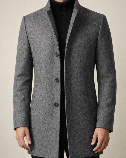 Men's Winter Coat Wool Coat Overcoat Business Daily Wear Winter Fall Wool Thermal Warm Outdoor Outerwear Clothing Apparel Fashion Warm Ups Solid Colored Pocket Standing Collar Single Breasted | JRSEE:22904a86-0222-40fd-a9c5-caae78bd65f1