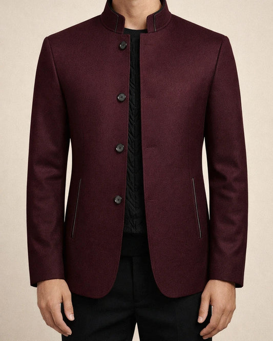 Men's Winter Coat Wool Coat Overcoat Business Daily Wear Winter Wool Thermal Warm Outdoor Outerwear Clothing Apparel Fashion Warm Ups Solid Colored Pocket Standing Collar Single Breasted | JRSEE:125e7600-e641-4b82-8c83-b69ebce08495