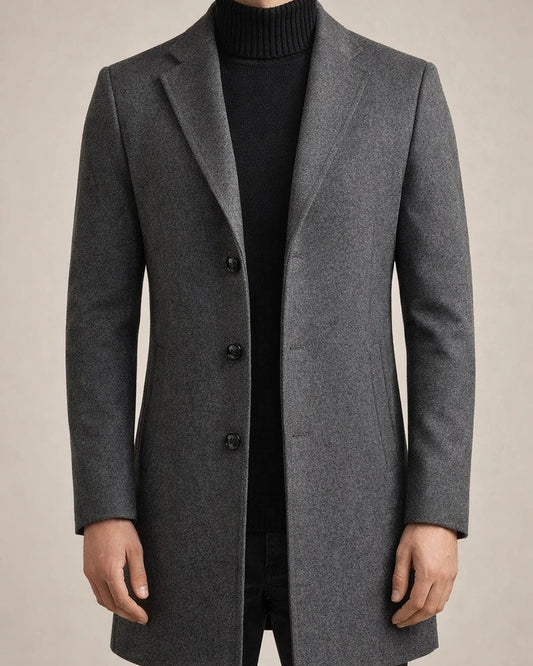 Men's Winter Coat Wool Coat Overcoat Street Business Winter Woolen Thermal Warm Outerwear Clothing Apparel Casual Solid Color Pocket Stand Collar Single Breasted | JRSEE:13709588-054a-4262-b015-d42462028e89