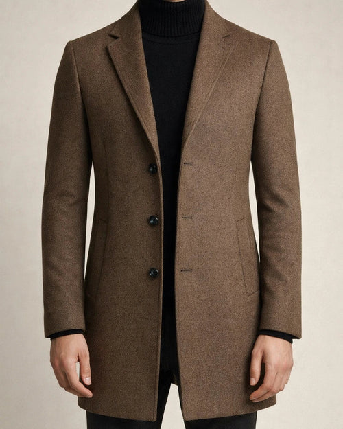 Men's Winter Coat Wool Coat Overcoat Street Business Winter Woolen Thermal Warm Outerwear Clothing Apparel Casual Solid Color Pocket Stand Collar Single Breasted | JRSEE:fc5029ee-2cc2-45a4-901d-0b5147863d83