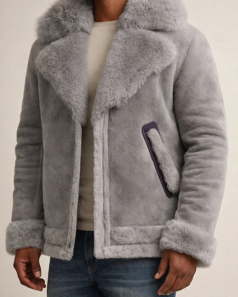 Men's Winter Jacket Winter Coat Fur Coat Soft Outdoor Casual / Daily Daily Wear Vacation Going out Zipper Lapel Warm Ups Comfort Jacket Outerwear Pure Color Fur Trim Pocket Black Khaki Gray | JRSEE:677da8d9-566f-4453-a7e4-b0758d2921d0
