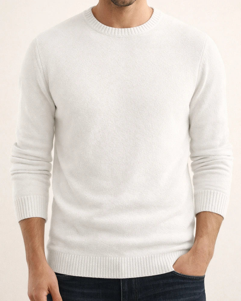 Men's Wool Inner Knit Sweater Round Neck Sweater White Black Burgundy Khaki Navy Brown S-2XL | JRSEE:db154ab0-88f4-4069-a10b-86e95d75a03f